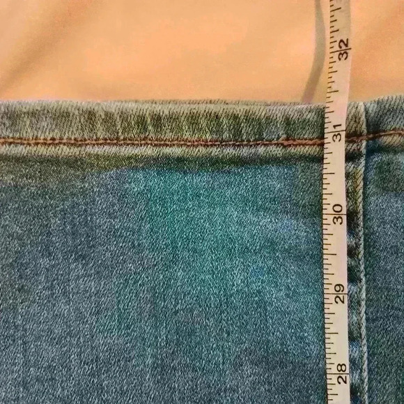 Anthropologie High Waist Flare Jeans Straight Leg size 25 Medium Dark Wash - Picture 6 of 13